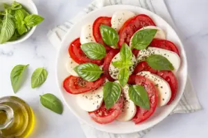 Ölmühle Bayreuth - Rezepte 4 Caprese mit Basilikumöl